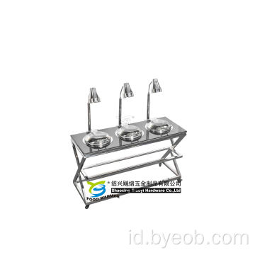 Mobile Chafer Station dengan Buffet Heat Lamp Heater